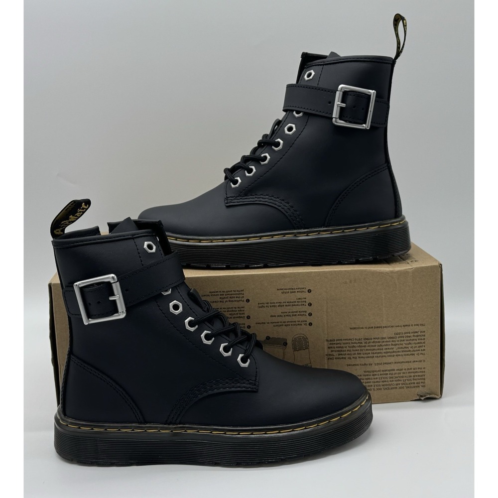 Dr‎ Martens Women's Zavala ALT Black Hydro Leather Boots Size 6 31935001